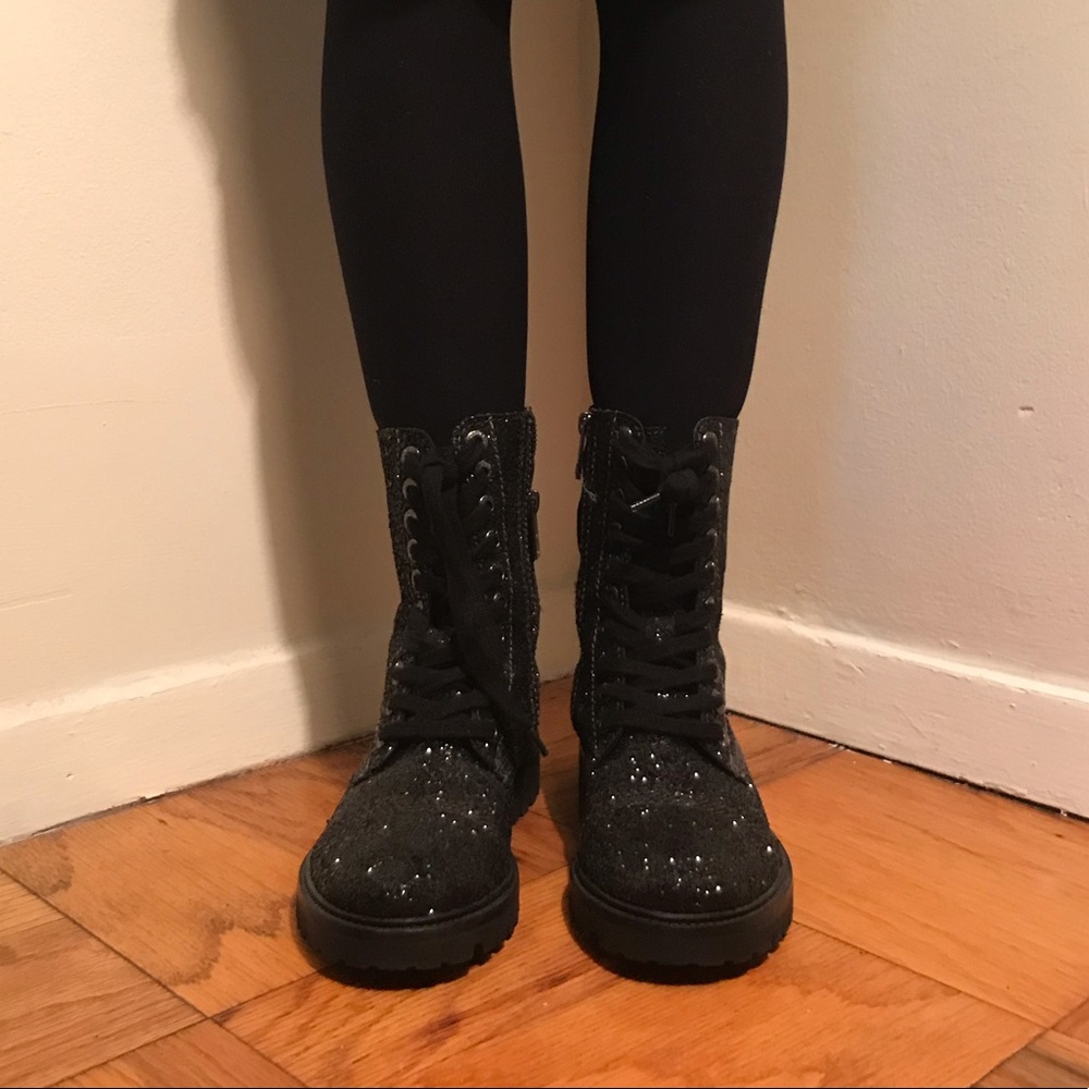 Zadig & Voltaire Glitter Combat Boot